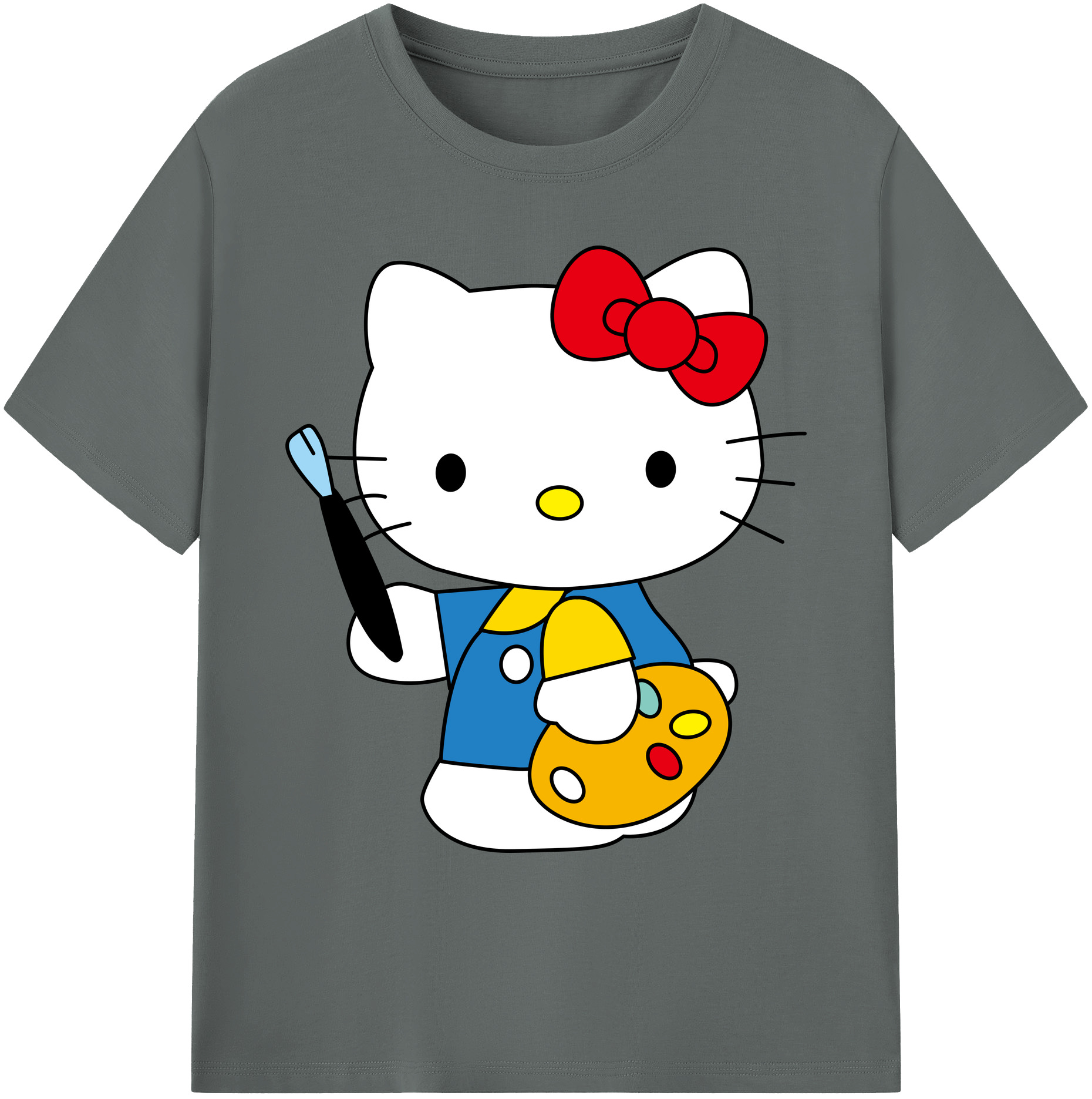 （画像用） Hello Kitty ハローキティ 綿100％ メンズ半袖Tシャツ｜肌触りやわらか＆通気性